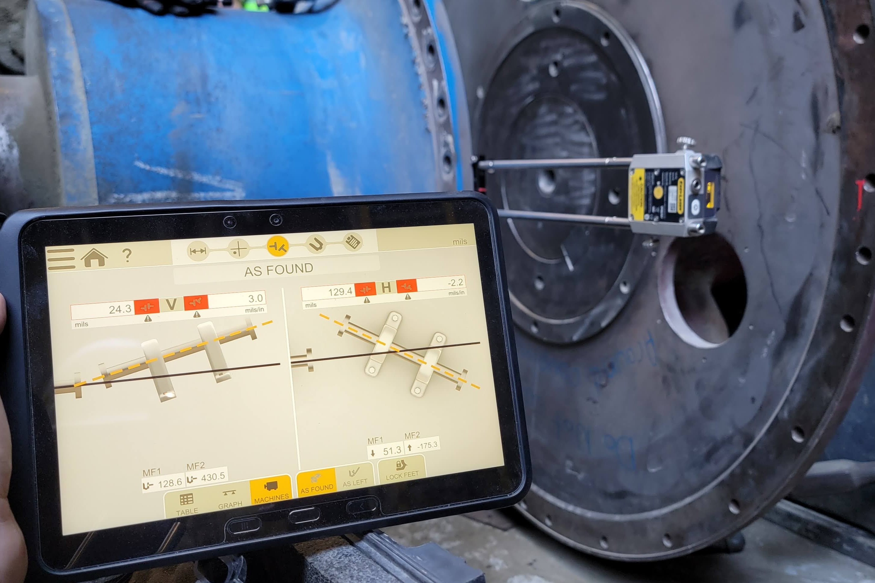 Laser alignment technology on industrial equipment